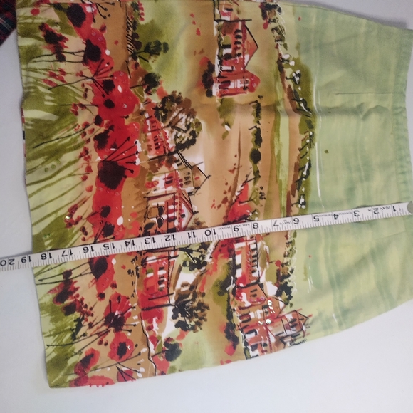 NEW YORK CITY DESIGN CO PETITE Green Arty Skirt size 2P - Picture 5 of 8